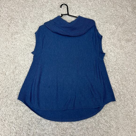 Athleta Tunic Sweater Womens XXS Blue Knit Oversized Relaxed Knit Cowl Neck Wool - Picture 1 of 9